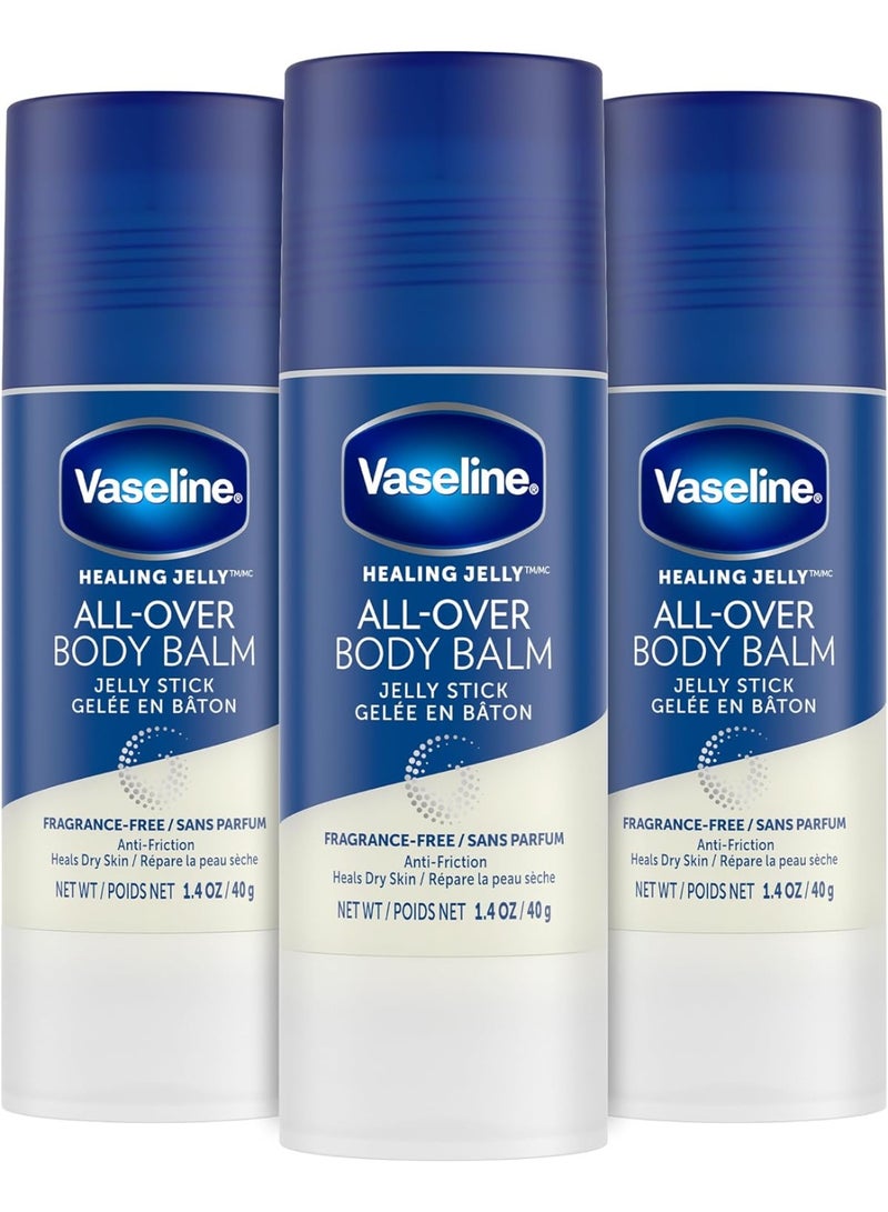 Vaseline All-Over Body Balm Stick 3-Pack – Non-Greasy Fragrance-Free Moisturizer, Travel-Size Lotion, Premium Packaging, 1.4 Oz Ea - Image 1